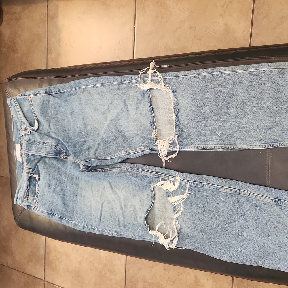Topshop distressed dad jeans... WORN ONCE!